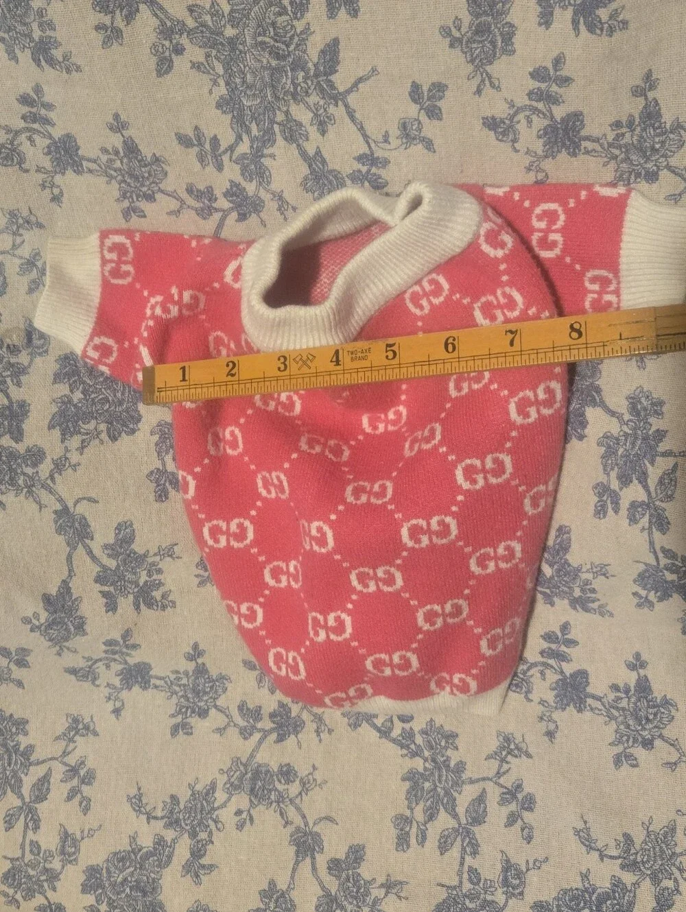 Designer GG Dog Sweater Soft Stretchy Size Medium (Fits Small To Medium)